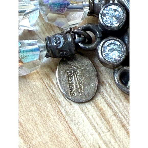 Crystal Necklace With AB Pendant & Toggle Clasp By Adorne Designs - Picture 12 of 13